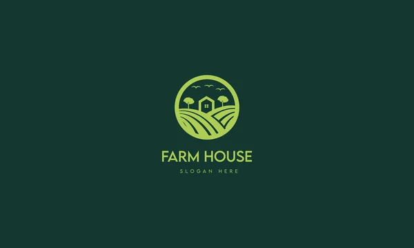 Farm House Logo Design Template Natur Landwirtschaft Landwirtschaft Logo Vektor — Stockvektor