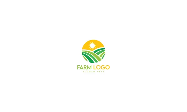 Logotipo Projeto Logotipo Ponto Fazenda Logotipo Agricultura Logotipo Mínimo Fazenda — Vetor de Stock