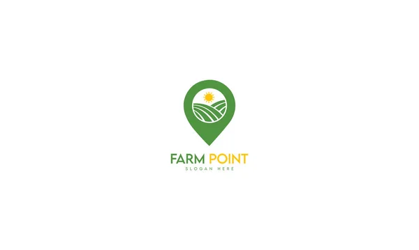 Plantilla Diseño Logotipo Punto Granja Logo Agricultura Logotipo Mínimo Granja — Vector de stock