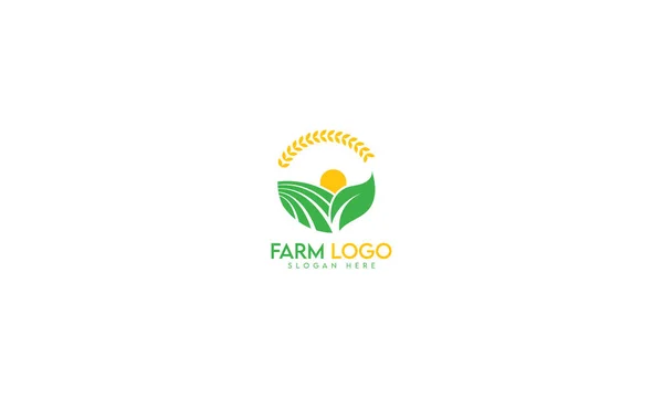 Plantilla Diseño Logotipo Granja Logo Agricultura Logotipo Mínimo Granja Agricultura — Vector de stock