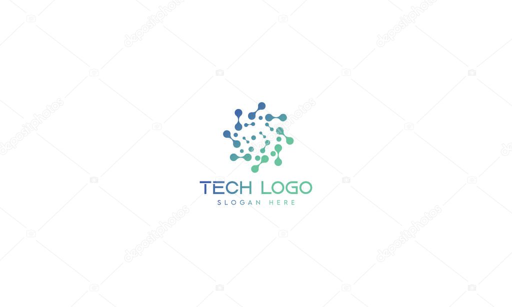 Technology Digital Logo Design Template, Electronic Logo Template Minimal Tech Logo