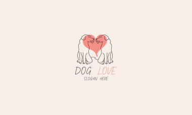Köpek Sevgisi Logosu Minimal Köpek Sevgisi logosu tasarladı. Mutlu Köpek Logosu.