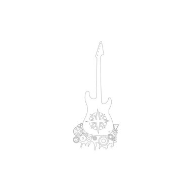 logo gitar modern illüstrasyon tasarımı