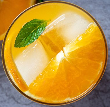 limon ve naneli portakal suyu