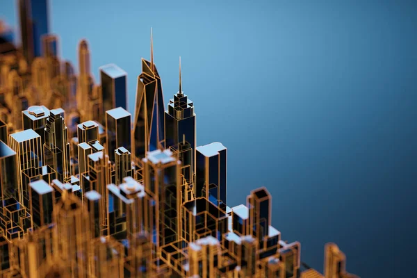 Tech Város Építési Tervezés Modell Mérnöki Építészeti Háttér Renderelés — Stock Fotó