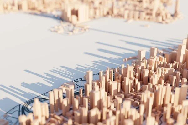 Egy Mérnöki Modell Városképe Építészeti Építési Mérnöki Háttér Renderelés — Stock Fotó
