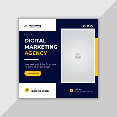 Dijital Pazarlama Ajansı Sosyal Posta Şablonu ve İnternet afiş tasarımı