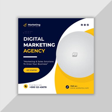 Dijital Pazarlama Ajansı Sosyal Posta Şablonu ve İnternet afiş tasarımı