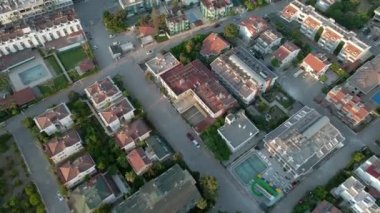 Kuş bakışı evler, drone 'lar hindi içinde eski şehrin üzerinde uçuyor, 4K