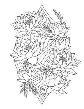 Güzel bir çiçek çelenginin çizimi