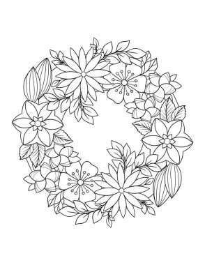 Güzel bir çiçek çelenginin çizimi