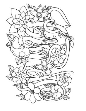 Güzel bir çiçek çelenginin çizimi