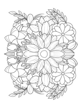 Güzel bir çiçek çelenginin çizimi