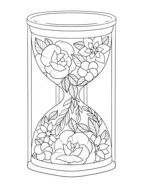 Güzel bir çiçek çelenginin çizimi