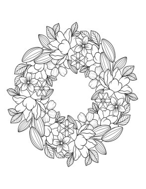 Güzel bir çiçek çelenginin çizimi