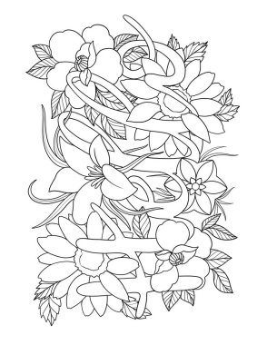 Güzel bir çiçek çelenginin çizimi