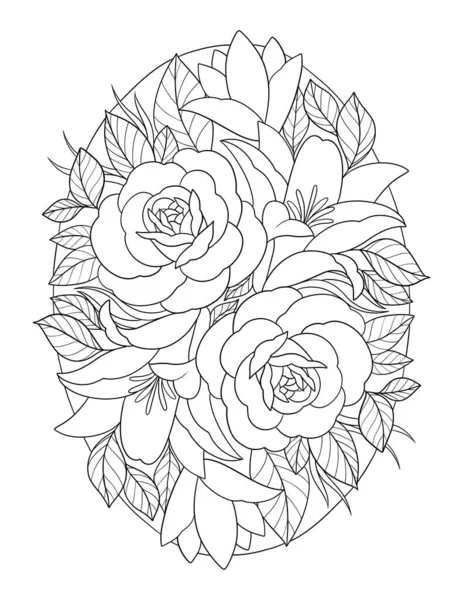 Ilustrace Krásného Květinového Věnce — Stock fotografie