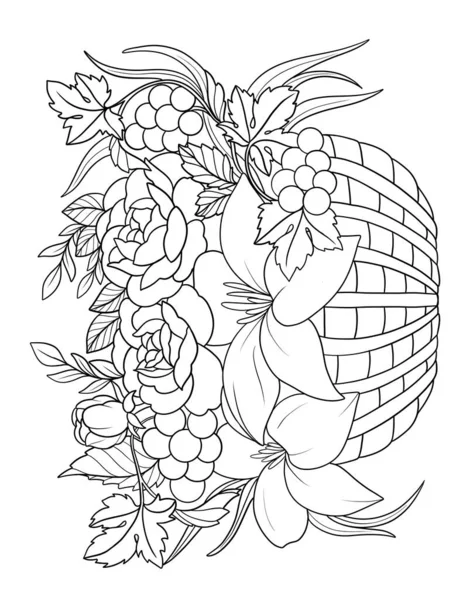 Güzel bir çiçek çelenginin çizimi