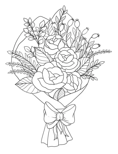 Güzel Bir Çiçek Çelenginin Çizimi — Stok fotoğraf