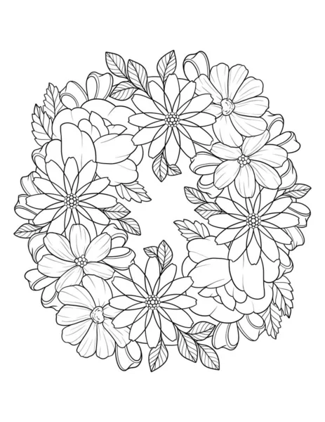 Illustration Eines Schönen Blumenkranzes — Stockfoto