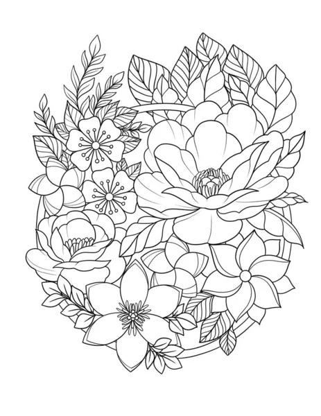 Иллюстрация Красивого Цветочного Венка — стоковое фото