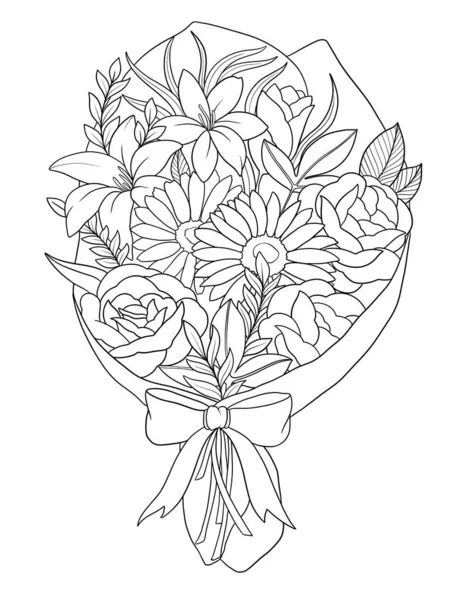 Güzel bir çiçek çelenginin çizimi