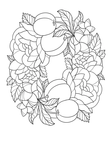 Güzel bir çiçek çelenginin çizimi