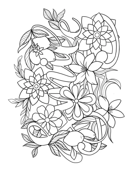 Egy Gyönyörű Virágkoszorú Illusztrációja — Stock Fotó