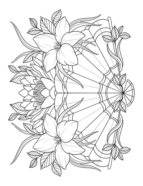 Güzel bir çiçek çelenginin çizimi