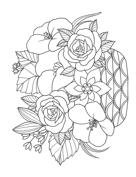 Güzel bir çiçek çelenginin çizimi