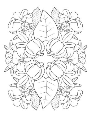 Güzel bir çiçek çelenginin çizimi