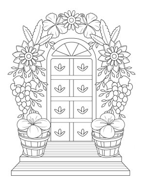 Güzel bir çiçek çelenginin çizimi