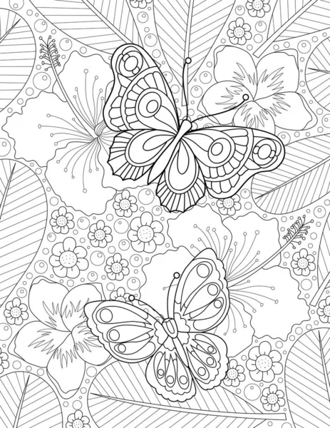 Seamless Background Hand Drawn Elements Floral Pattern Coloring Page Invitation — Stock Photo, Image