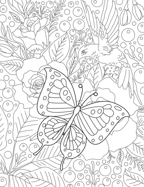 손으로 요소들 무미건조 색칠하기 꽃무늬 — 스톡 사진