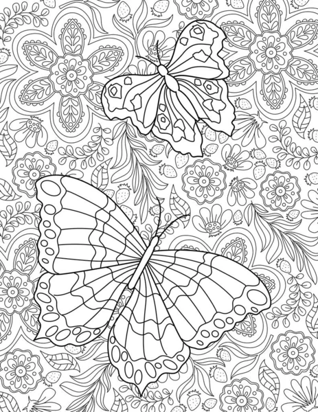 seamless background with hand drawn elements, floral pattern for coloring page, invitation, card.