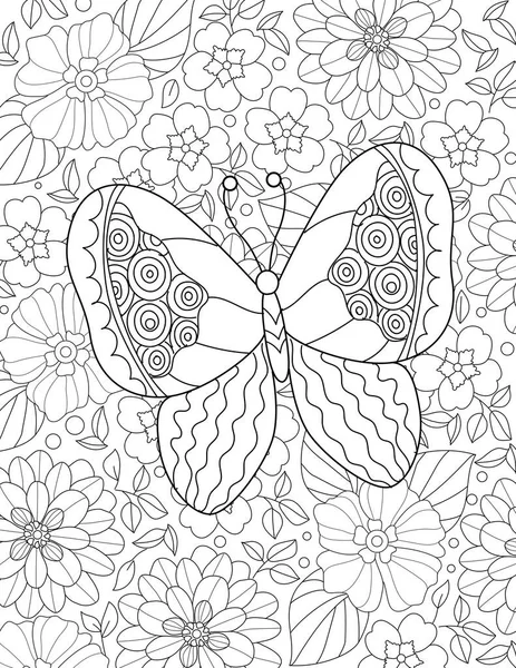 Seamless Background Hand Drawn Elements Floral Pattern Coloring Page Invitation — Stock Photo, Image