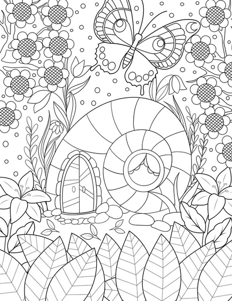 Coloring Page Black White Doodles Vector Illustration — Stock Photo, Image