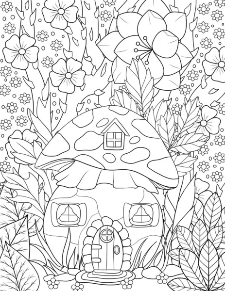 coloring book page with cute cartoon little girl, vector illustration