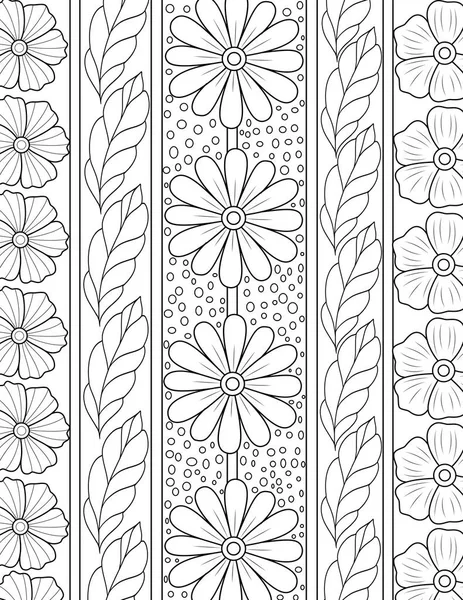 Hladký Vzor Květinami Ručně Kreslené Čmáranice Pozadí Černá Bílá Kresba — Stock fotografie