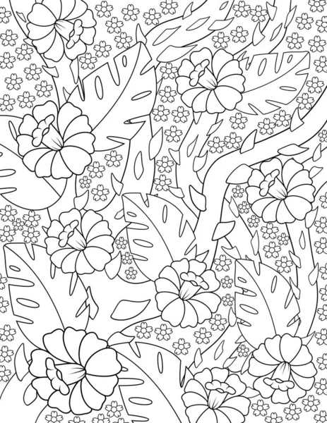 Padrão Sem Costura Com Flores Mão Desenhado Fundo Doodle Desenho — Fotografia de Stock