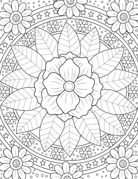 Nahtloses Muster Mit Blumen Handgezeichneter Doodle Hintergrund Schwarz Weiße Zeichnung — Stockfoto