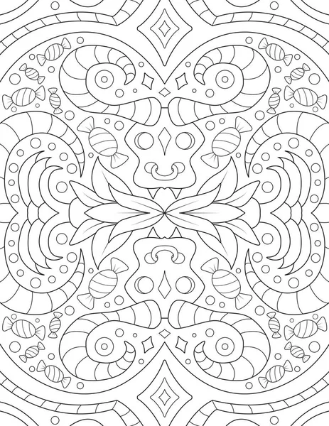 Cute Thematic Halloween Pattern Coloring Book — Stock Photo, Image