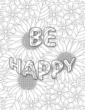 Elle çizilmiş karalama harfleri boyama kitabı. Tasarımınız için vektör illüstrasyonu