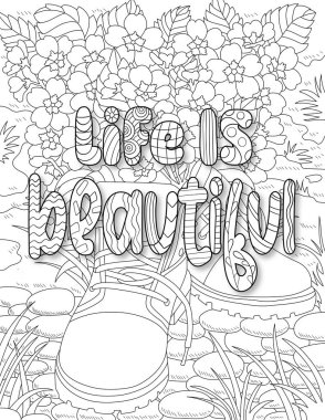 Elle çizilmiş karalama harfleri boyama kitabı. Tasarımınız için vektör illüstrasyonu