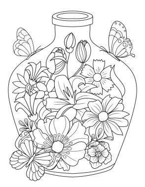 Sayfa boyama sanatı. Yapraktan bir çelenkle el çizimi. Siyah ve beyaz çiziminiz