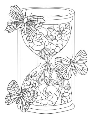 boyalı camlı boyama sayfası, vektör illüstrasyonu