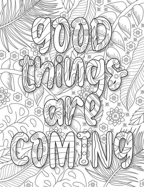 Hand Drawn Doodle Lettering Drawing Coloring Book Vector Illustration Your — Stock Photo, Image