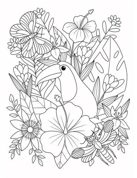 Wektor Ilustracja Piękny Tropikalny Ptak — Zdjęcie stockowe