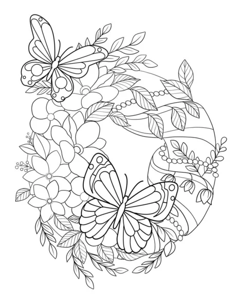 Colorir Páginas Linha Arte Ilustração Desenhada Mão Com Uma Coroa — Fotografia de Stock