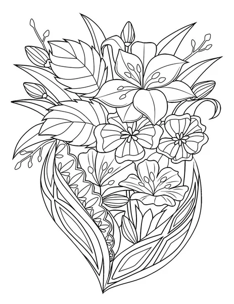 Ручна Намальована Квітка Розмальовка Вашого Дизайну — стокове фото